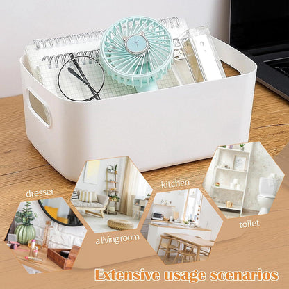 6er Set Aufbewahrungsboxen Kunststoff Organizer Box Weiß Bad Kosmetik