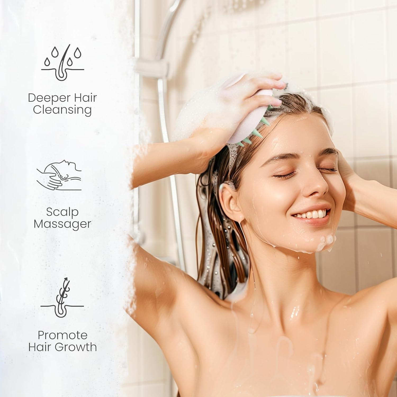 Kopfhaut Massagebürste Shampoo Bürste Bio für Haarwachstum & Schuppen