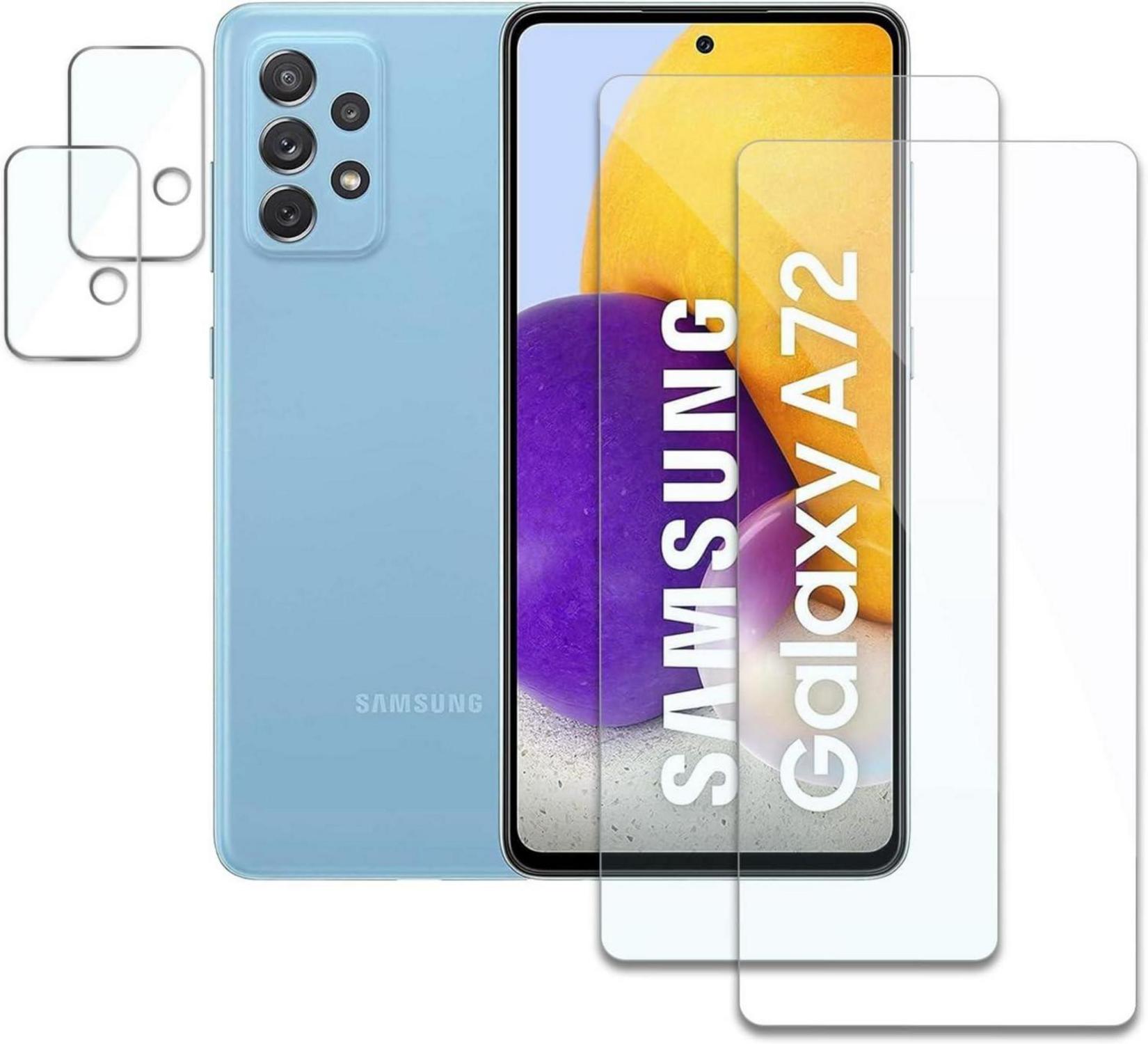 Panzer Schutzfolie Samsung Galaxy A72 4in1 Set 9H Härte