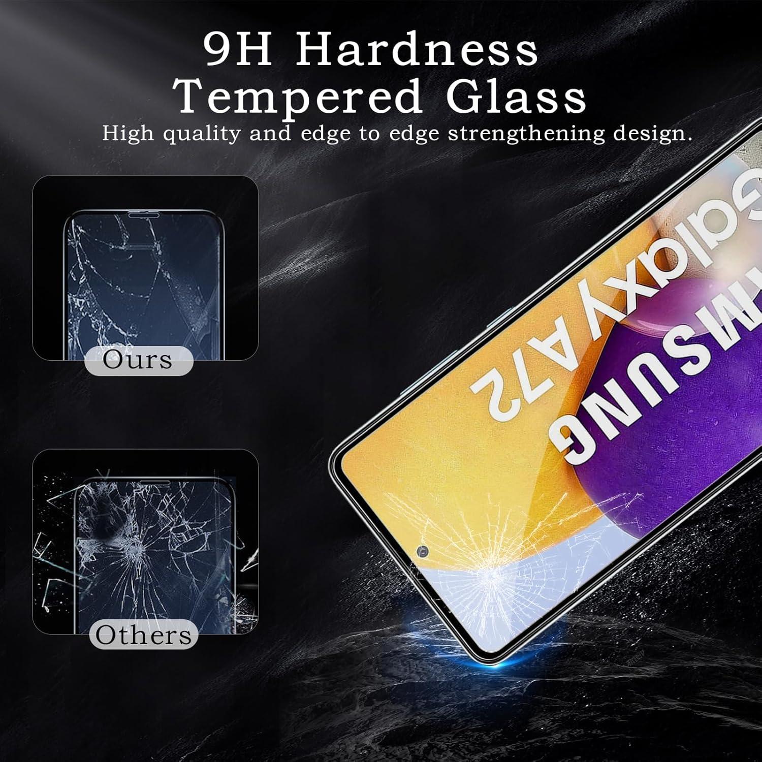 Panzer Schutzglas Samsung Galaxy A72 Display 9H Härte Mitglieds Schutzfolie