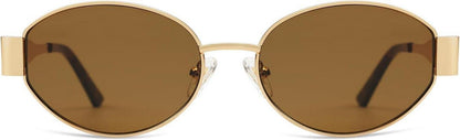 Retro Oval Sonnenbrille Damen Herren Metal UV400 Schutz