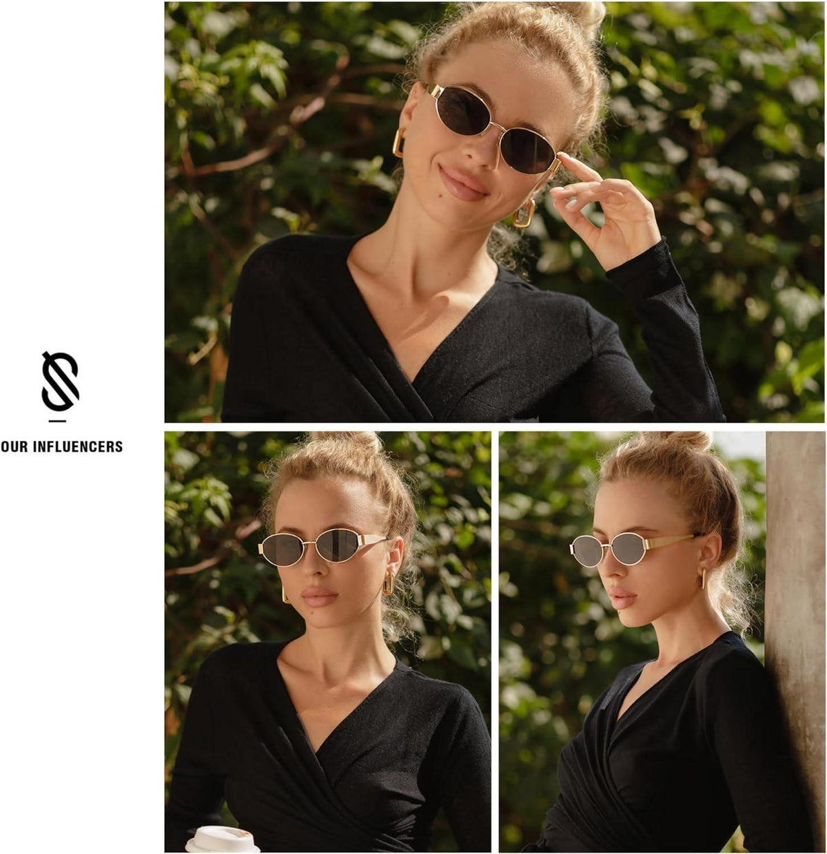 Trendige Oval Retro Sonnenbrille UV400 Schutz SJ1217