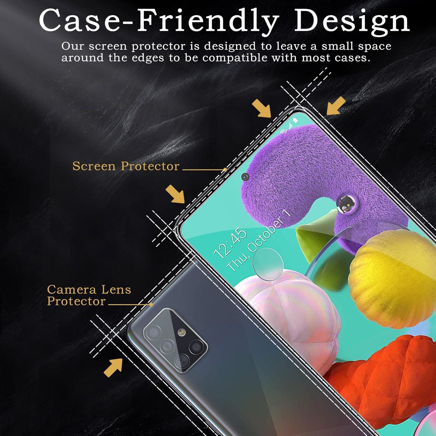 3er Set Samsung Galaxy A51/A52/A53 Schutzfolie | HD Panzer Glas 9H Härte | Fingerabdruck-resistent und Kratzfest