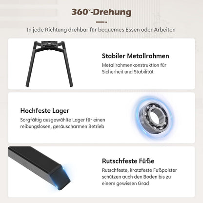 Drehbare Esszimmerstühle 2er Set Beige in Lederoptik