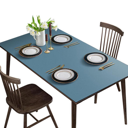 Tischdecke wasserdicht – Seeblau 90x180 cm / 180x90 cm in Lederoptik