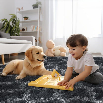 Hochflor Teppich Grau 200x300 - Flauschiger Wohnzimmerteppich