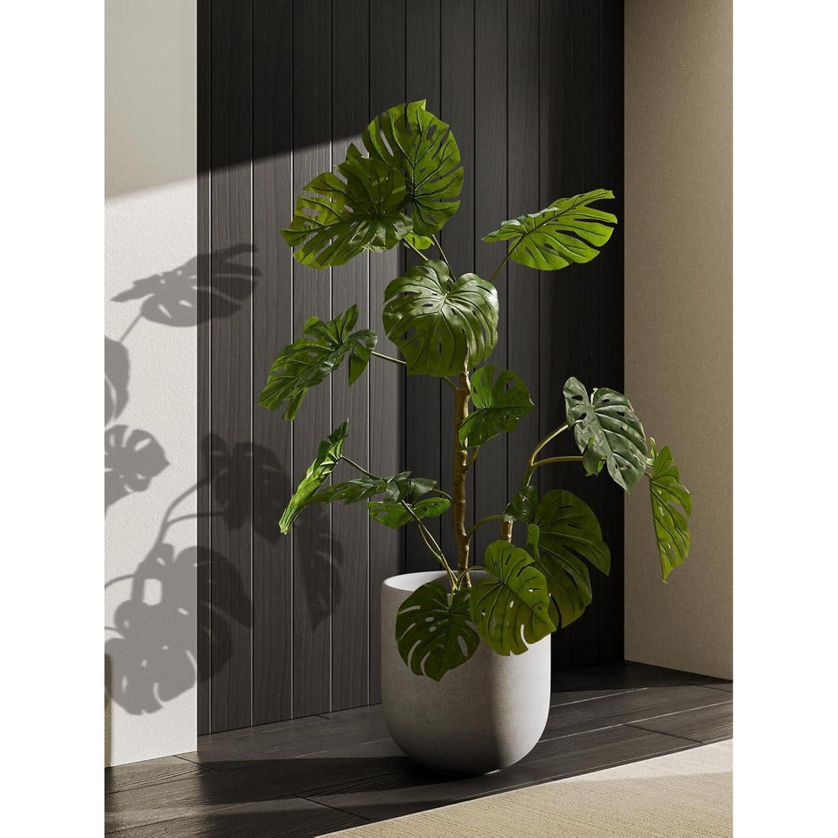 Keramiktopf Grau 30 cm mit Abflussloch