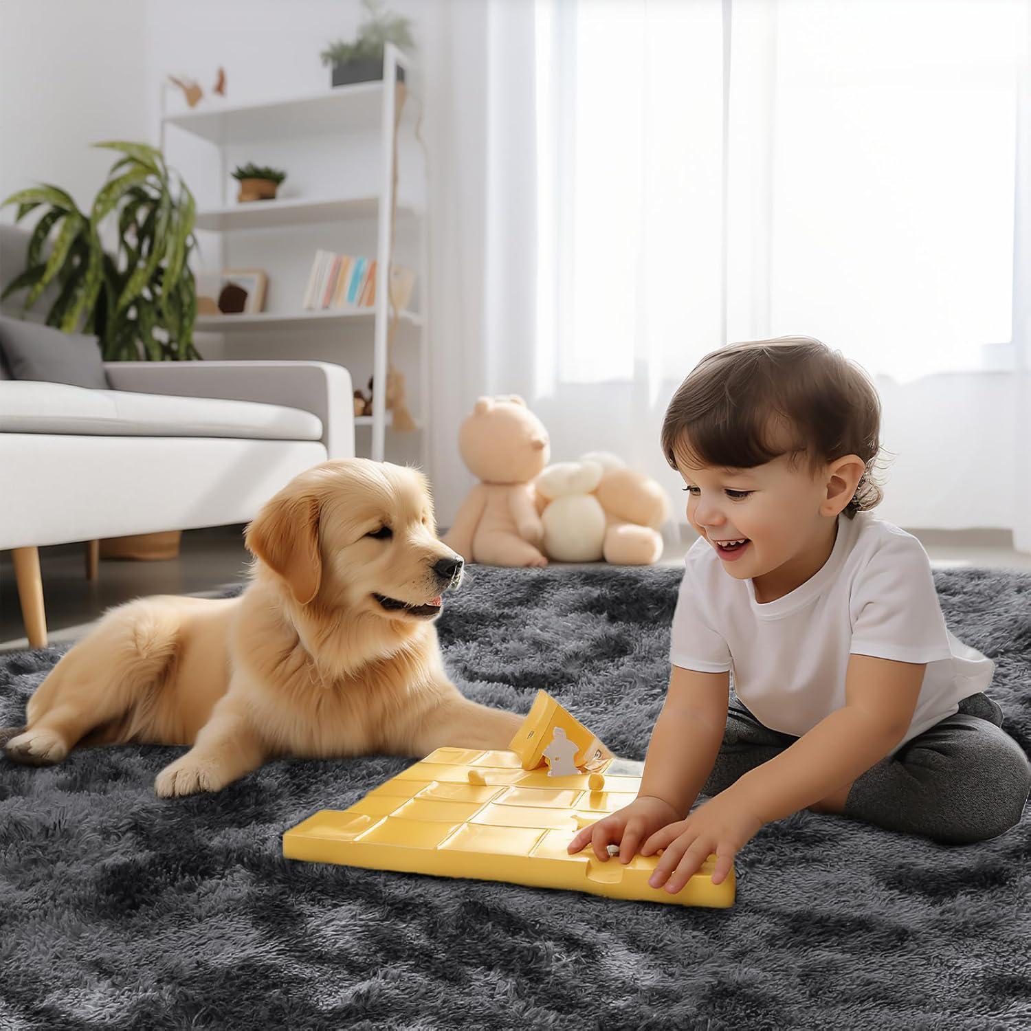 Großer Hochflor Teppich Grau 160x230cm Wohnzimmer Schlafzimmer Kinderzimmer rug