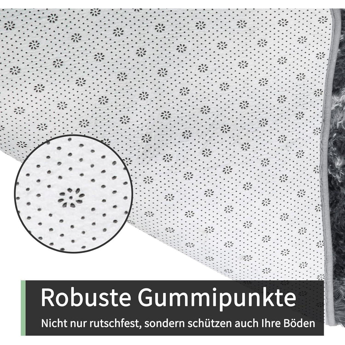 Grauer Hochflor Teppich 160x230 – Waschbar & Rutschfest