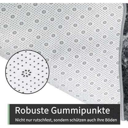 Grauer Hochflor Teppich 160x230 – Waschbar & Rutschfest