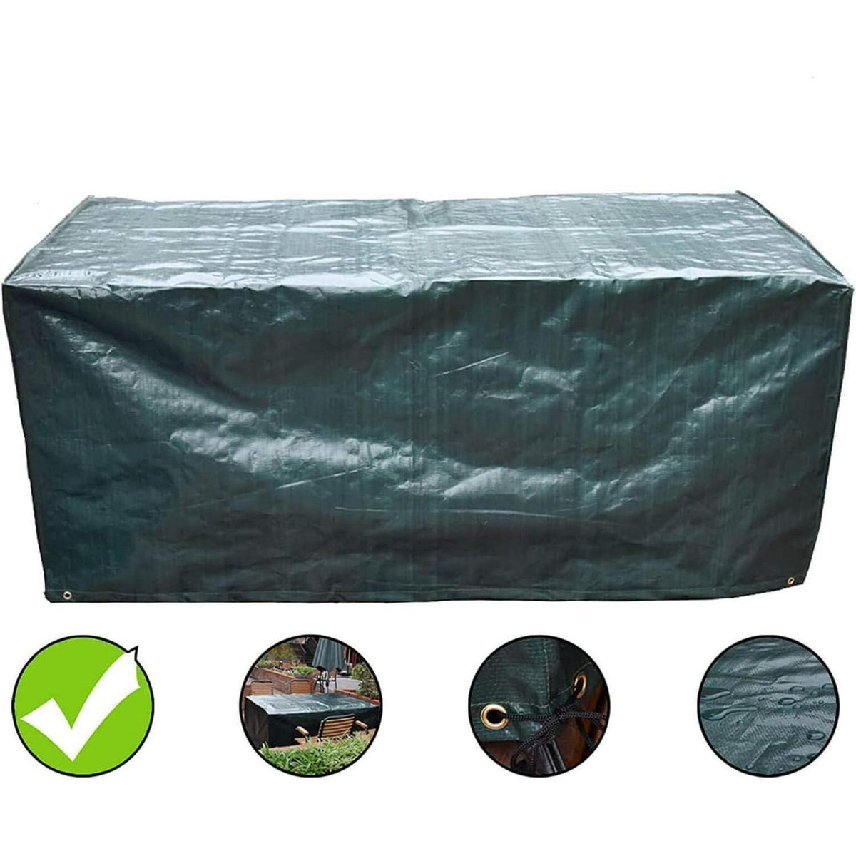 Gartenmöbel-Abdeckung rechteckig extra groß 250x250x90cm Grün