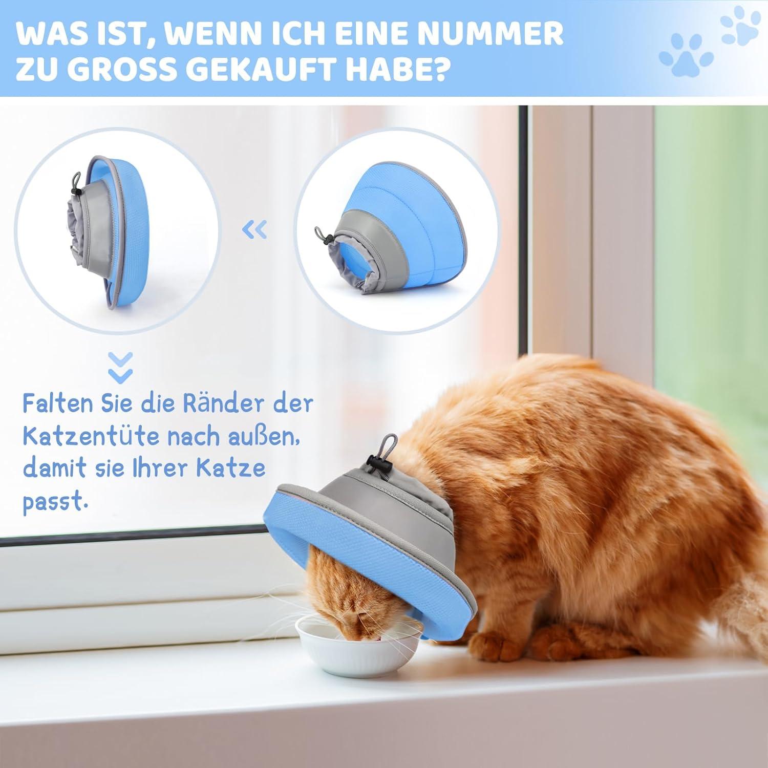 Halskrause Katze Einstellbarer Halsband Weich Kragen Cone Welpen M