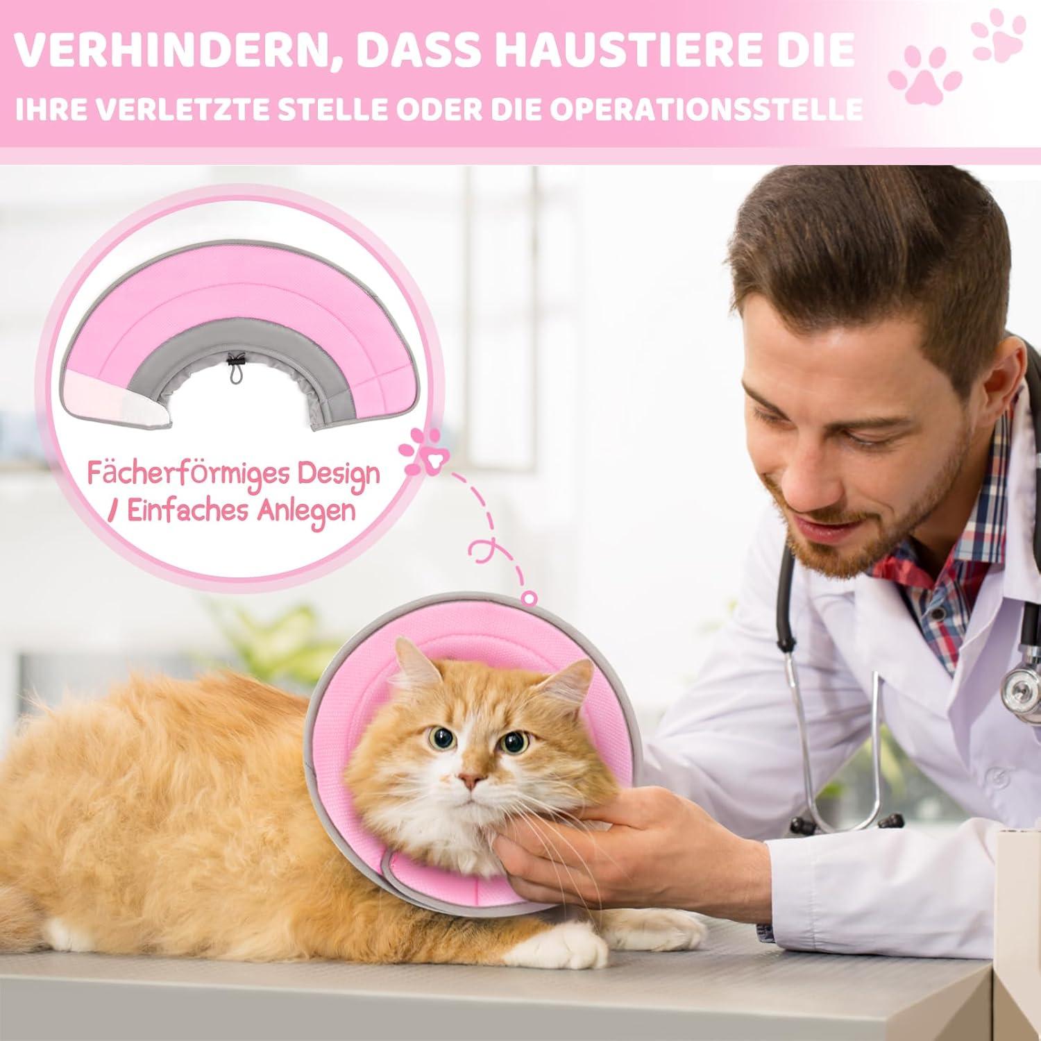Halskrause Katze Verstellbarer Kegel Weich Rosa Welpen S Halsumfang