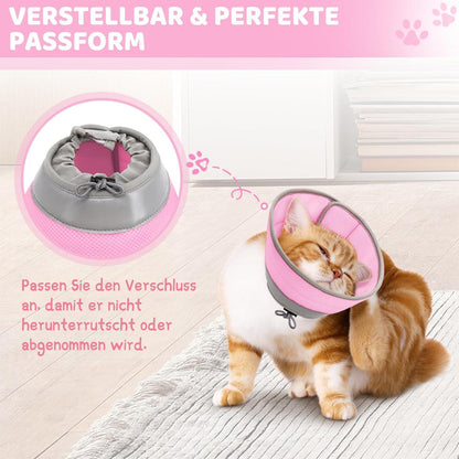 Supet Halskrause für Katzen, Verstellbares Halsband, Rosa, Größe M