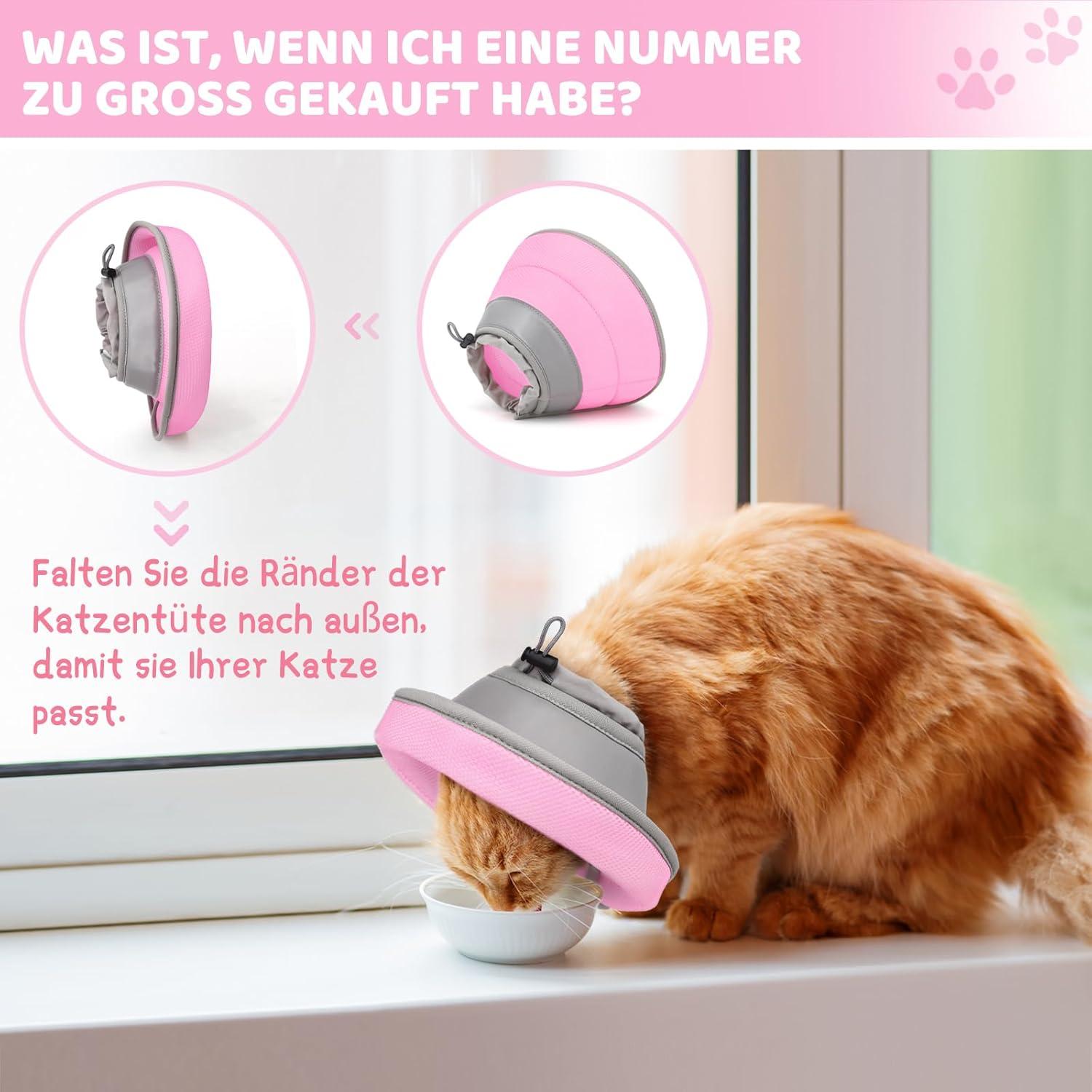 Katzenhalskrause Einstellbarer Halsband Weich Kragen Cone Rose