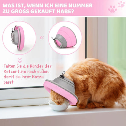 Katzenhalskrause Einstellbarer Halsband Weich Kragen Cone Rose