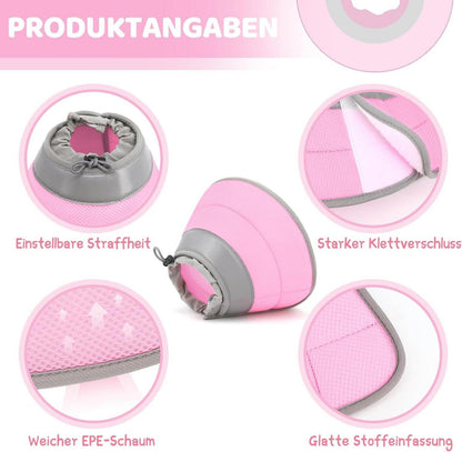 Verstellbare Halskrause Katze Weich Kragen Cone Welpen L Rosa