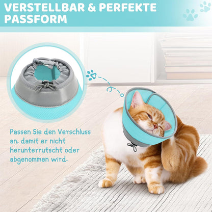 Supet Halskrause Katze verstellbarer Halsband Wiederherstellung Halsband weich Kragen Cone Nach Operation Verletzungen Welpen S grün
