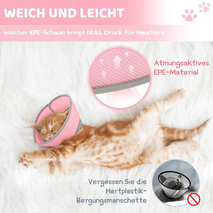 Supet Halskrause Katze Verstellbar Weich Halsband Operation