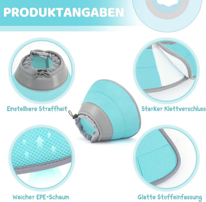 Supet Katze Halskrause verstellbar Halsband Weich Kragen Cone Welpen L Grün