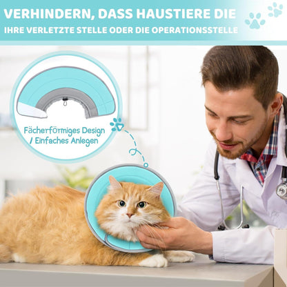 Halskrause Katze verstellbarer Kragen Weichkegel grün L 22.9-30.5cm
