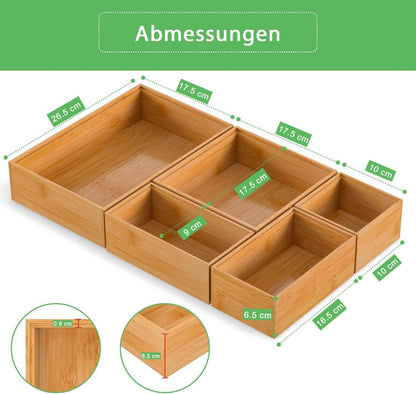 Bambus Schubladen Organizer Set Stapelbar Make up Küchen
