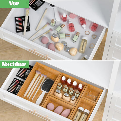 Bambus Schubladen Organizer Set Stapelbar Make up Küche Badezimmer