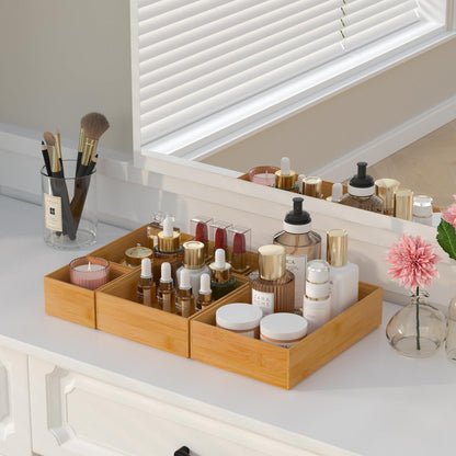 Bambus Schubladen Organizer 5-teilig Stapelbar Make up Küche Büro