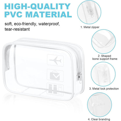 Aucuu Transparente Kulturtasche, PVC Reise Kosmetiktasche