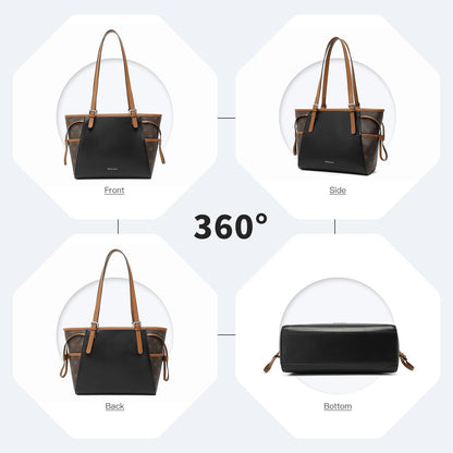 Große Damen Handtasche Shopper PU Leder Schultertasche verstellbar Henkel