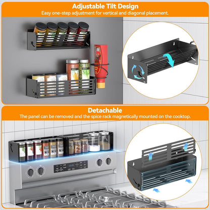 Gewürzregal Magnetisch für Kühlschrank, 2Stk. Spiralhalterung
