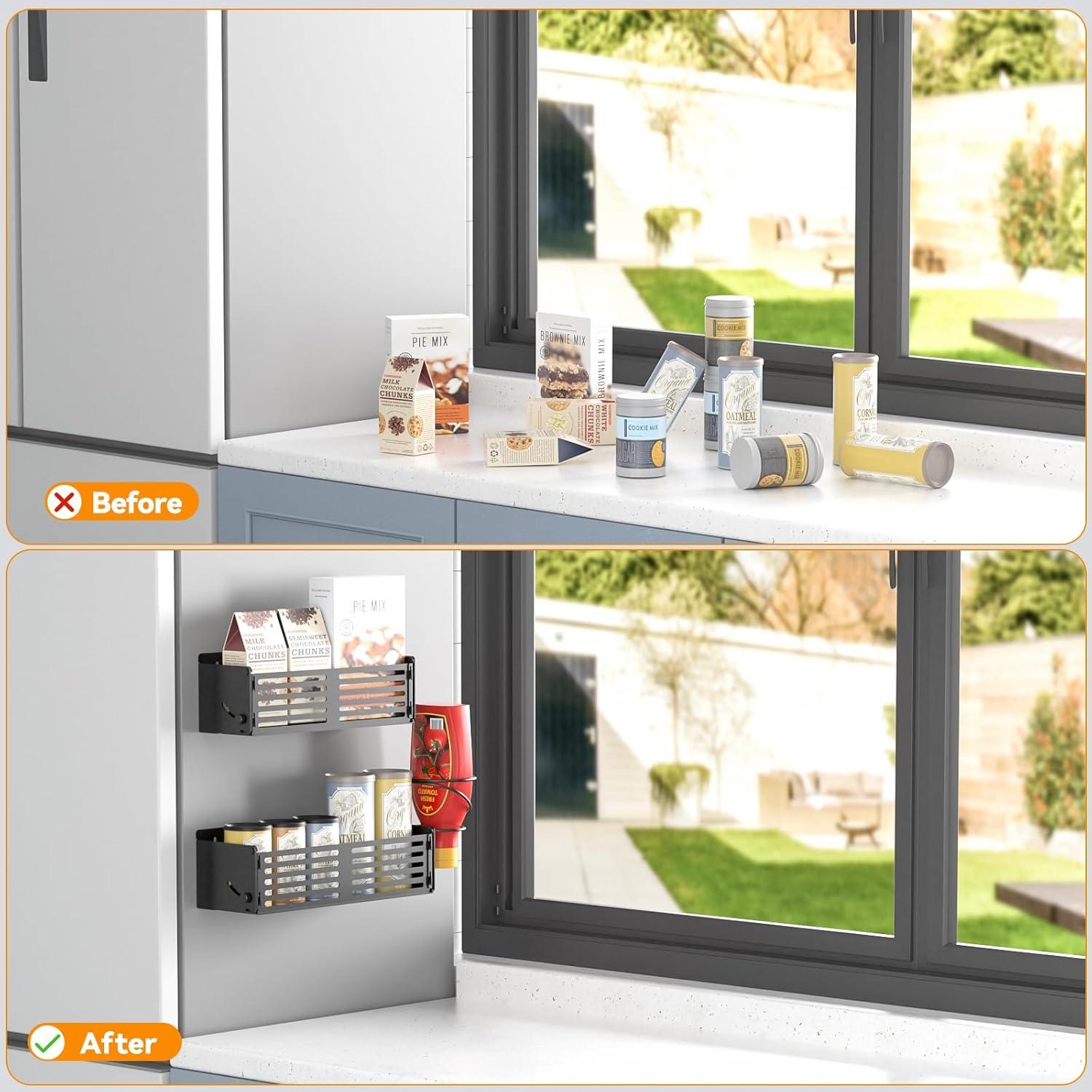 CLESOO Magnetisches Gewürzregal für Kühlschrank, 2Stk. Hängeregal