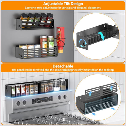Magnetisches Gewürzregal für Kühlschrank 2er Set, Wandmontiert