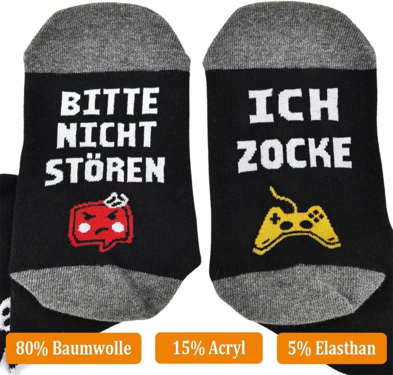 Gaming Socken lustige Geschenkidee Bitte Nicht Stören Ich Zocke 43-46