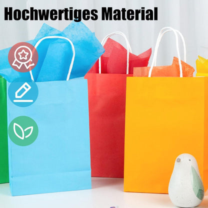 Kraftpapiertüten Geschenktüten mit Henkel 20x14x7cm 40 Stück