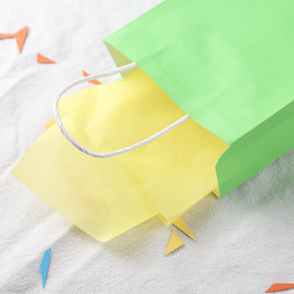40 Kraftpapiertüten 20x14x7cm bunt mit Henkel für Hochzeiten und