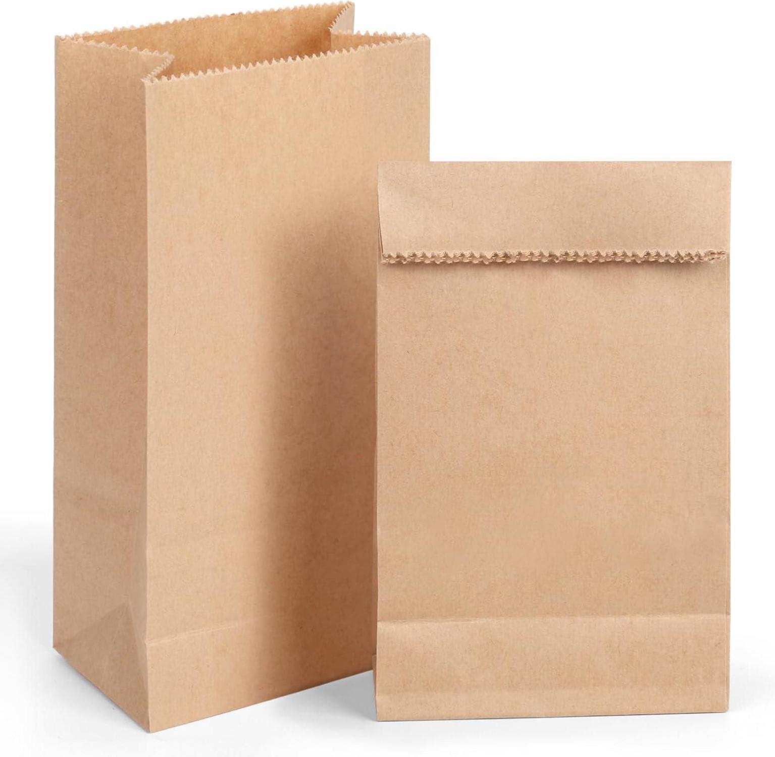 50er Pack Kraftpapiertüten | Geschenktüten Braun 18x9x5,5 cm