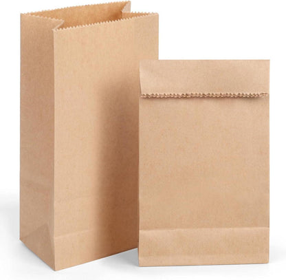 50er Pack Kraftpapiertüten | Geschenktüten Braun 18x9x5,5 cm