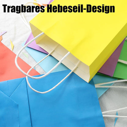 30x Koogel Geschenktüten Kraftpapier 20x14x7cm Henkel Weihnachten Hochzeit