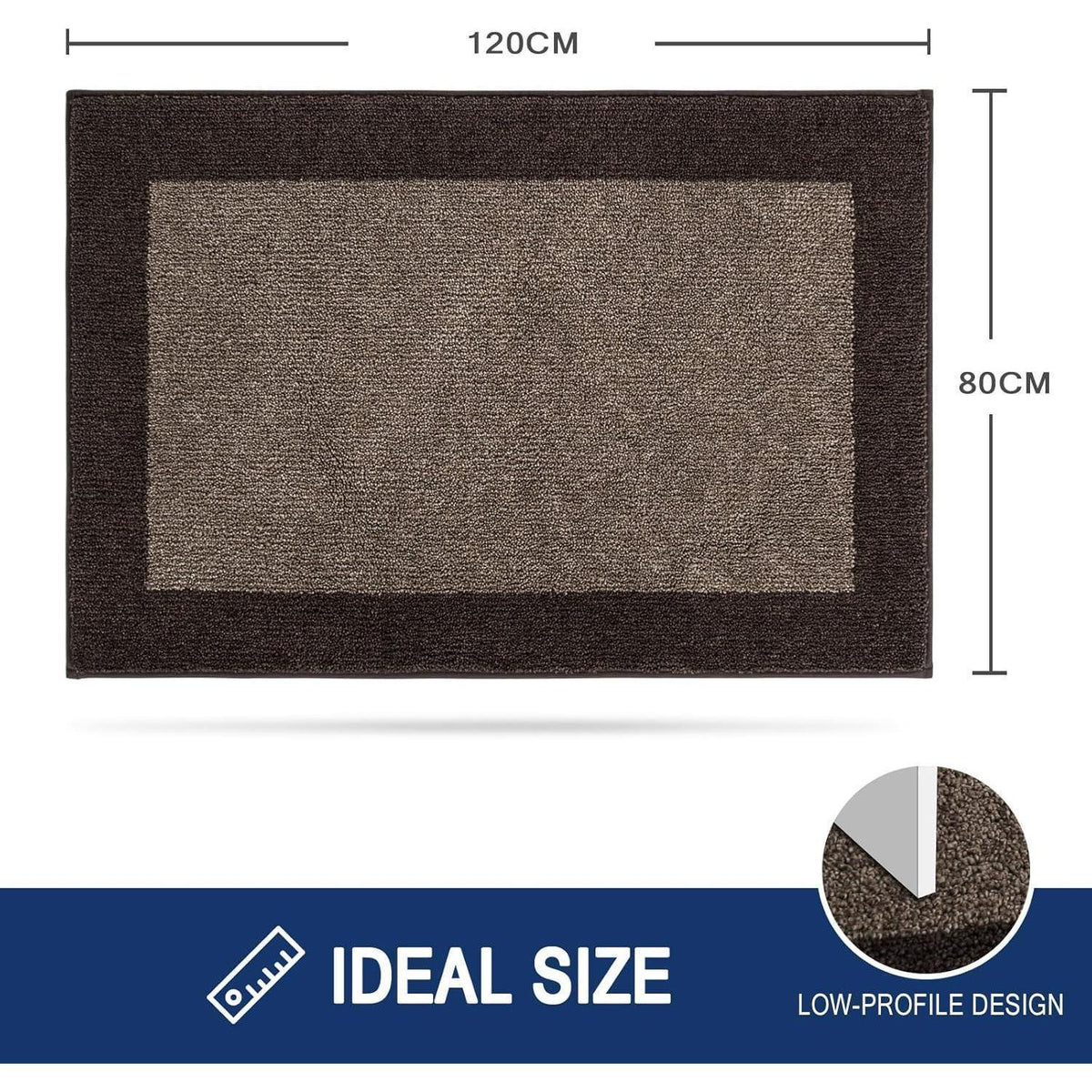 Schmutzfangmatte 80x120 cm – Rutschfest & Waschbar Braun