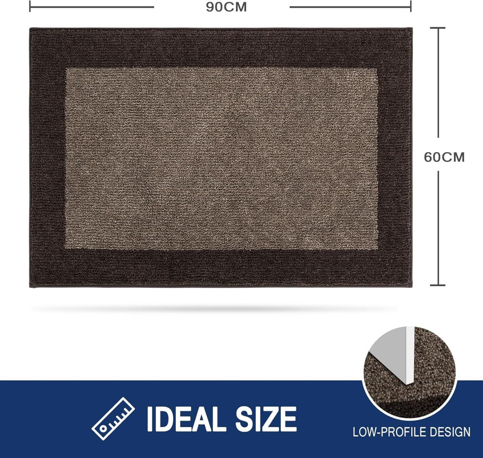 Schmutzfangmatte Innen rutschfest waschbar 60x90 cm Braun