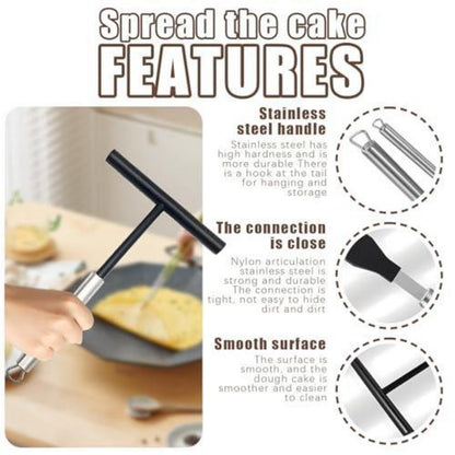 Crepes Verteiler & Spatel Set – Edelstahl & Silikon
