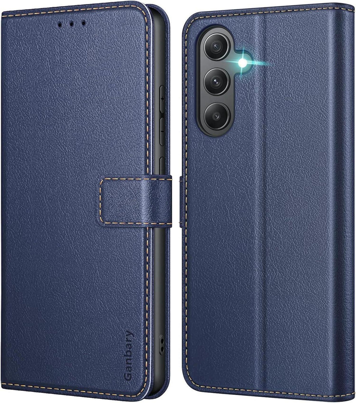 Samsung Galaxy A35 5G Handyhülle Leder Klapphülle Blau