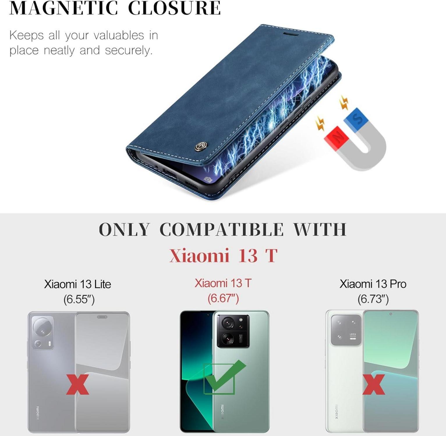 Handyhülle Xiaomi 13T Pro Leder Klappbar Magnet