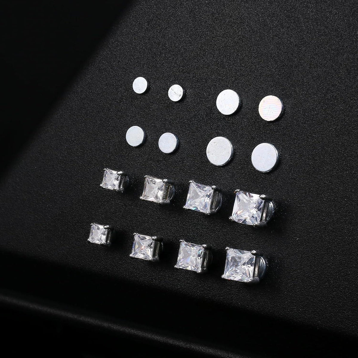 Magnetische Edelstahl Ohrstecker Nicht Piercing Zirkonoxid 5MM/6MM/7MM