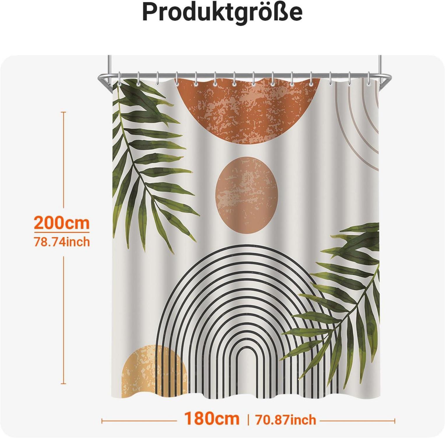 Duschvorhang Blätter Linie 180x200cm Wasserdicht Polyester Textil