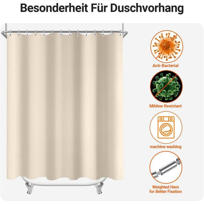 Duschvorhang Beige 150x150cm Antischimmel Wasserabweisend