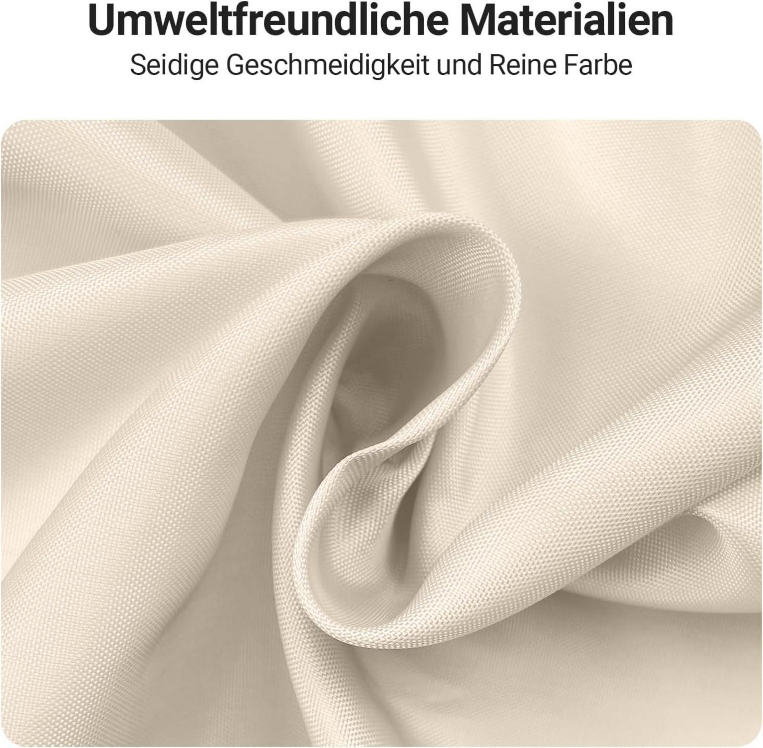 Duschvorhang 150x150cm Beige Antischimmel Textil Wasserabweisend waschbar