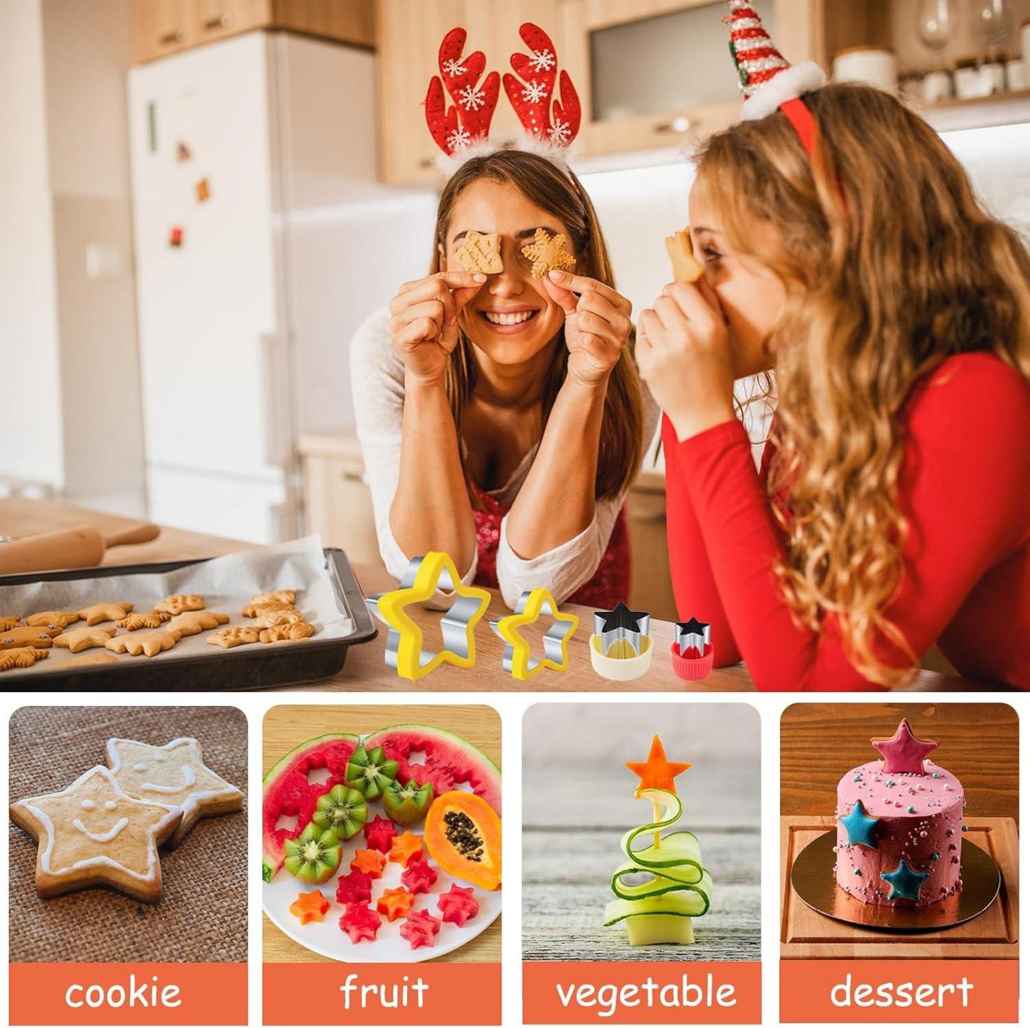 Stern Ausstecher Set für Kinder, Weihnachten, Edelstahl mit Griff