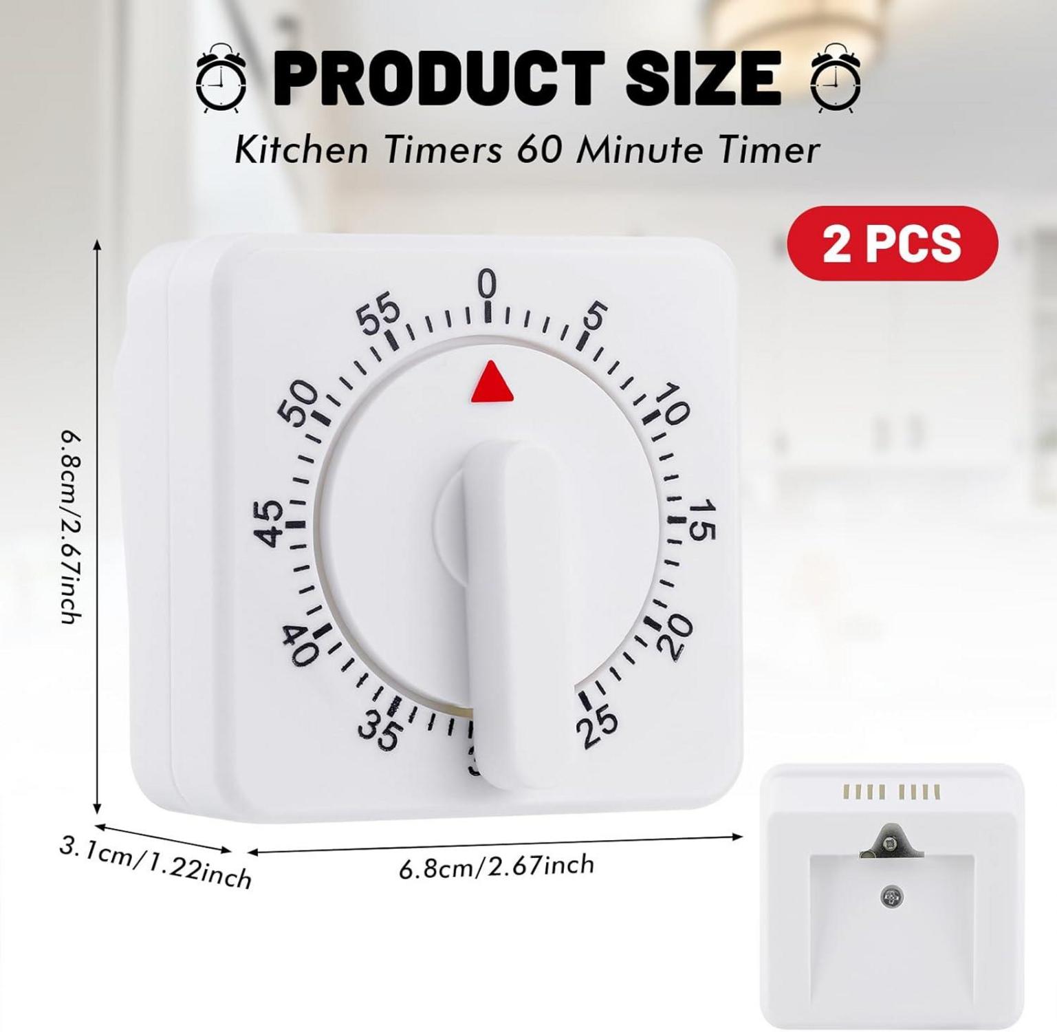 Hejo Küchentimer 2er Set Lauter Alarm 60 Min Kurzzeitwecker Eieruhr White